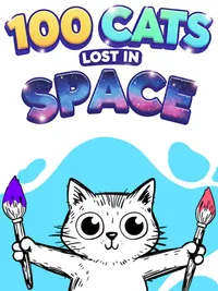 100 Cats Lost in Space Find & Color cover